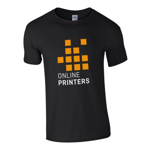 Black cotton T-shirt for men with short sleeves.