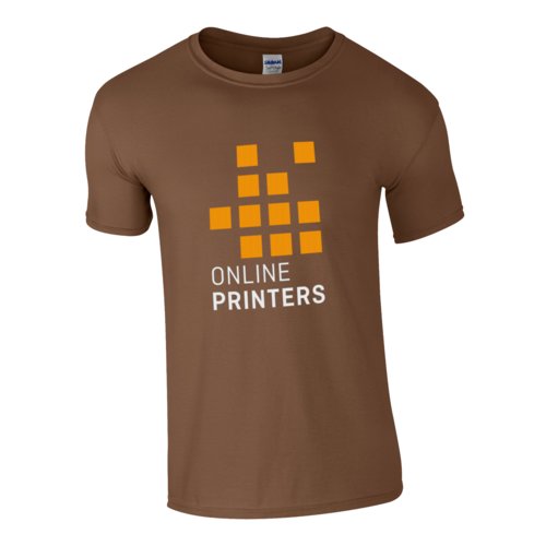 Brown cotton T-shirt for men with short sleeves.
