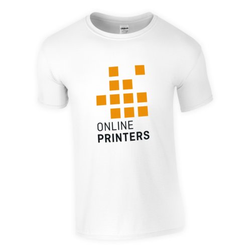 White cotton T-shirt for men with short sleeves.