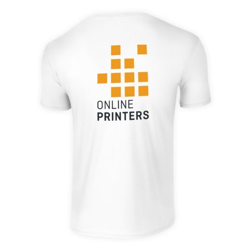 White cotton T-shirt for men with short sleeves.