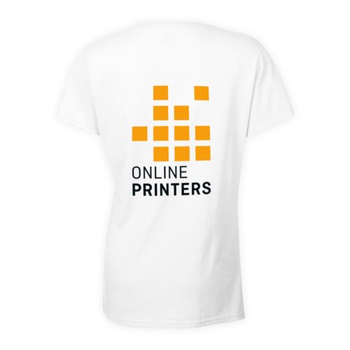 White cotton T-shirt for women with short sleeves.