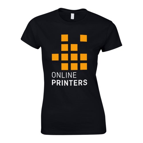 Black women's T-shirt made of cotton jersey with short sleeves.