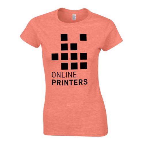 Heather orange cotton T-shirt for women with short sleeves.