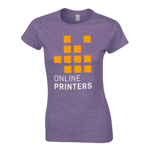 Heather violet women's t-shirt in cotton jersey, short sleeves.