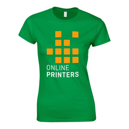 Green cotton t-shirt with short sleeves and a round neck.