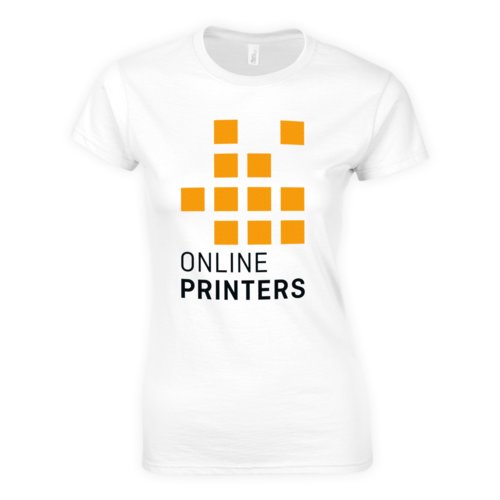 White cotton T-shirt for women with short sleeves.