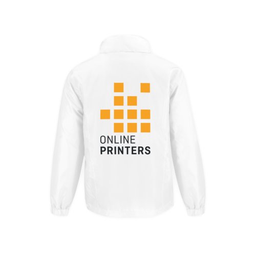 White polyester windbreaker for men.
