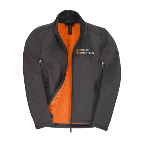 Dark gray women's softshell jacket in polyester and elastane with zipper.
