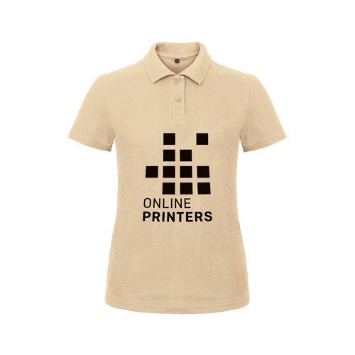 Sand-colored cotton polo shirt in a classic design, tailored fit.