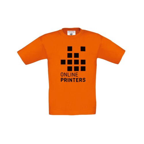 Orange cotton T-shirt for children with short sleeves.