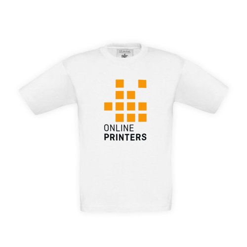 White cotton T-shirt for children with short sleeves.