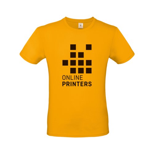 Apricot cotton T-shirt for men with short sleeves.