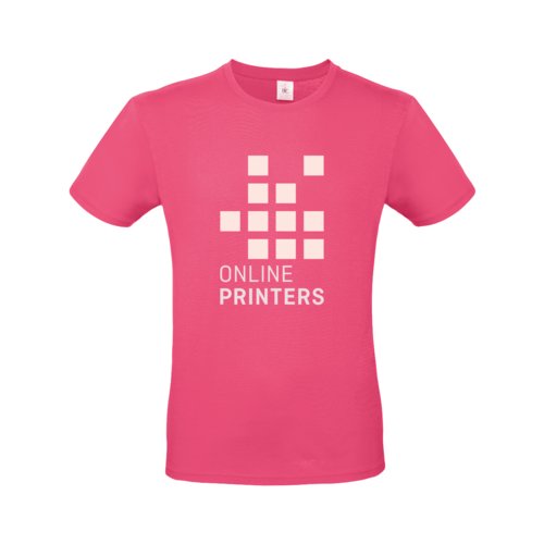 Fuchsia cotton men's t-shirt with short sleeves.
