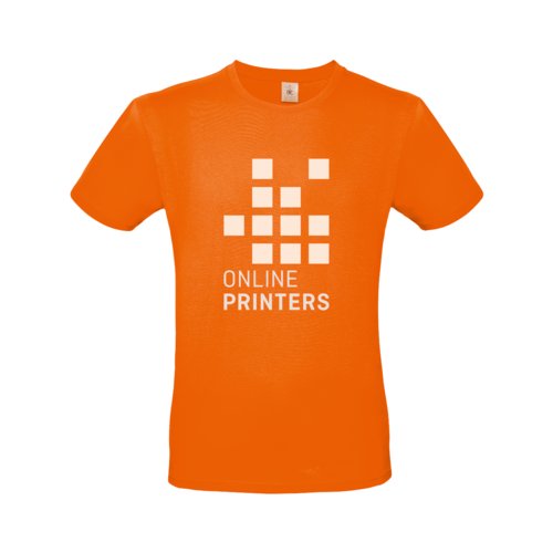 Orange cotton men's t-shirt with short sleeves.