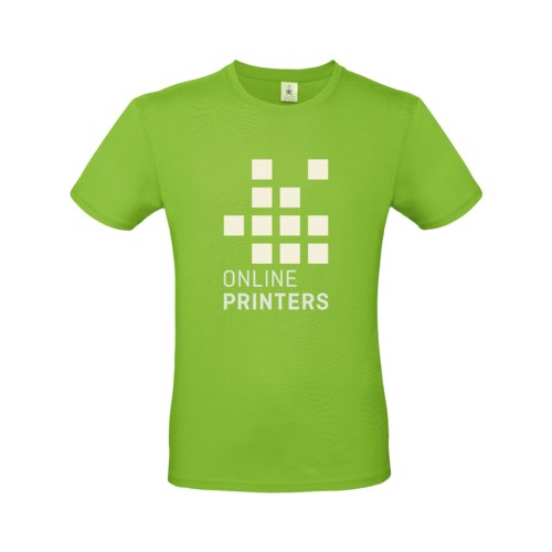 Apple green cotton T-shirt for men with short sleeves.
