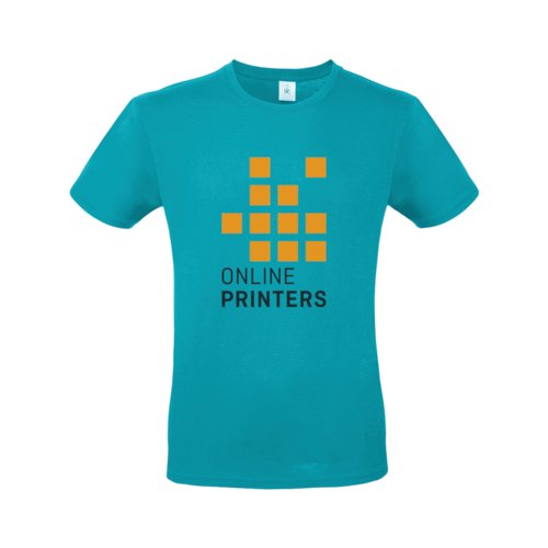 Turquoise cotton men's T-shirt with short sleeves.