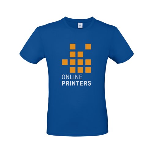 Royal blue cotton T-shirt for men with short sleeves.