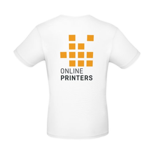 White cotton T-shirt for men with short sleeves.