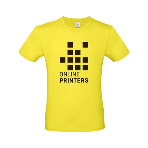 Yellow cotton men's t-shirt with short sleeves.