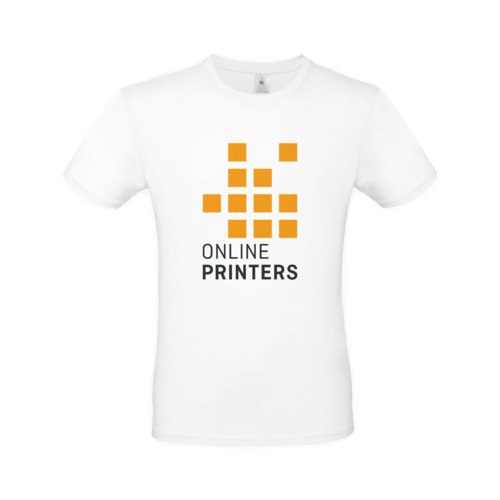 White cotton T-shirt for men with short sleeves.