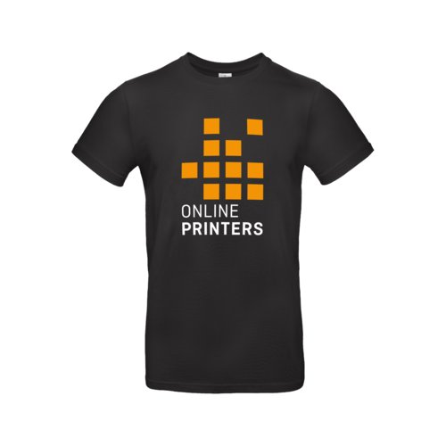 Black cotton T-shirt for men with short sleeves.