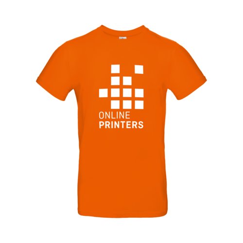 Orange cotton T-shirt for men with short sleeves.