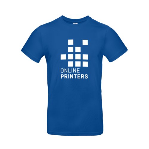 Royal blue cotton T-shirt for men with short sleeves.