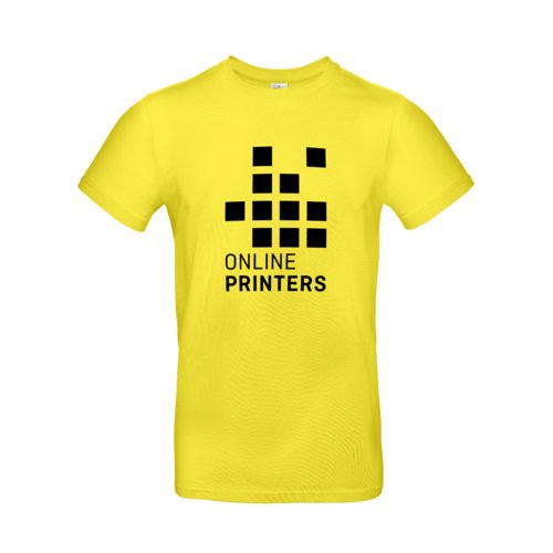 Yellow cotton men's t-shirt with short sleeves.