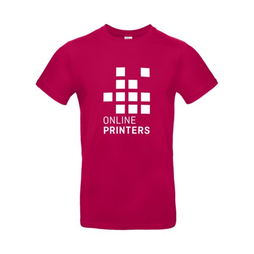 Fuchsia cotton T-shirt for men with short sleeves.