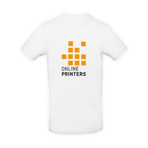 White cotton T-shirt for men with short sleeves.