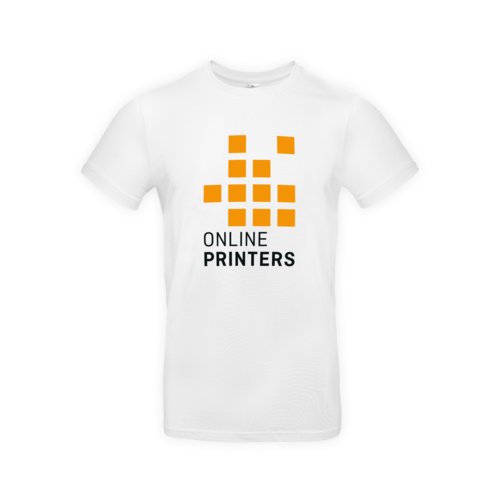 White cotton T-shirt for men with short sleeves.