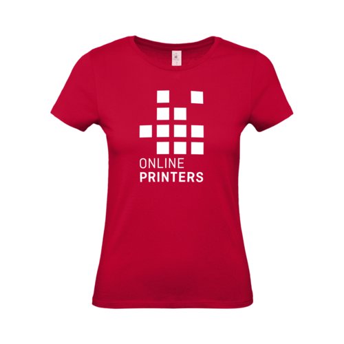 Dark red cotton T-shirt for women with short sleeves.