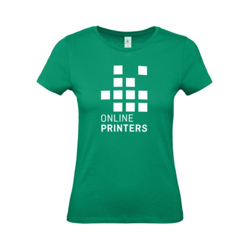Green cotton t-shirt with short sleeves.