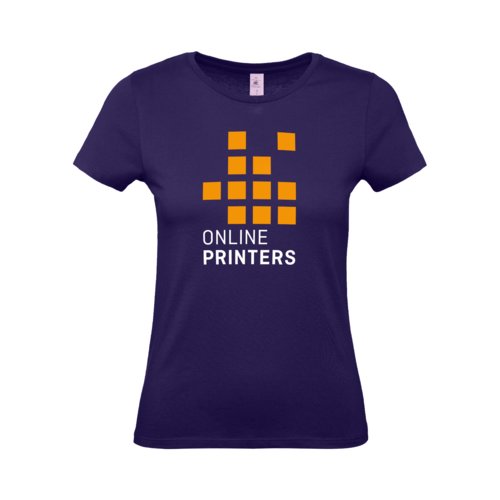 Dark violet cotton T-shirt for women with short sleeves.