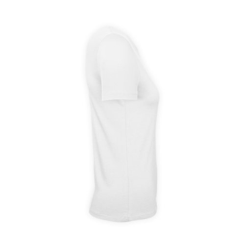 White cotton T-shirt for women with short sleeves.