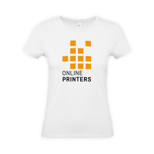 White cotton T-shirt for women with short sleeves.