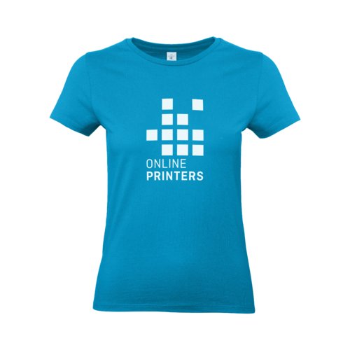 Atoll blue women's cotton T-shirt with short sleeves.