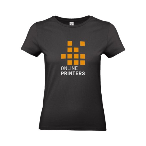 Black cotton t-shirt with short sleeves.