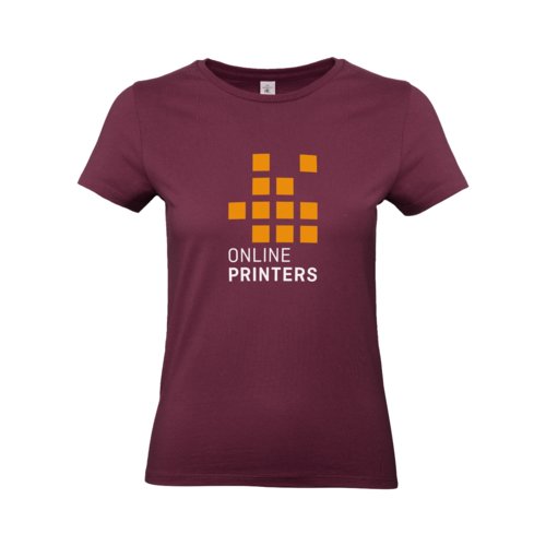 Burgundy cotton T-shirt for women.