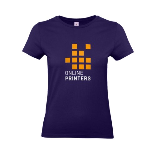 Dark violet women's cotton t-shirt with short sleeves.