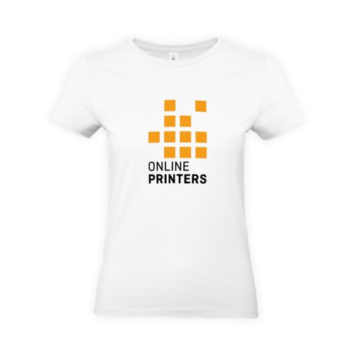 White cotton T-shirt for women with short sleeves.