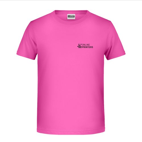 Pink cotton T-shirt with short sleeves for boys.