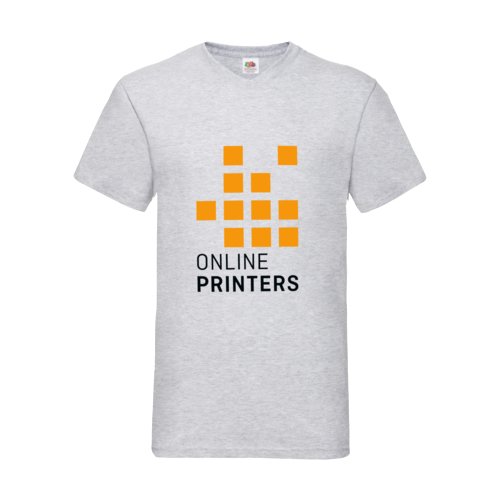 Grey heather cotton V-neck T-shirt for men.