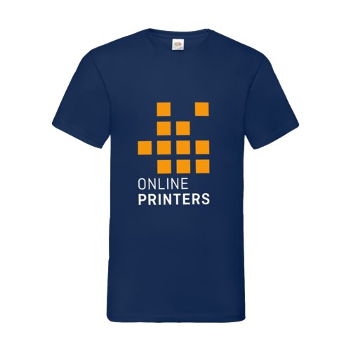 Navy blue cotton V-neck T-shirt for men.