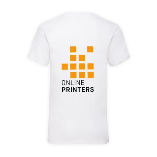 White cotton V-neck T-shirt for men.