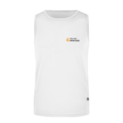 White fabric tank top for men.