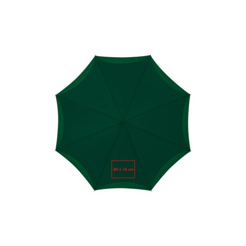 Green foldable umbrella with cover.
