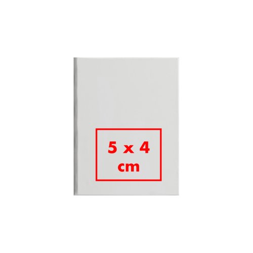 Paper notepad with adhesive strip.