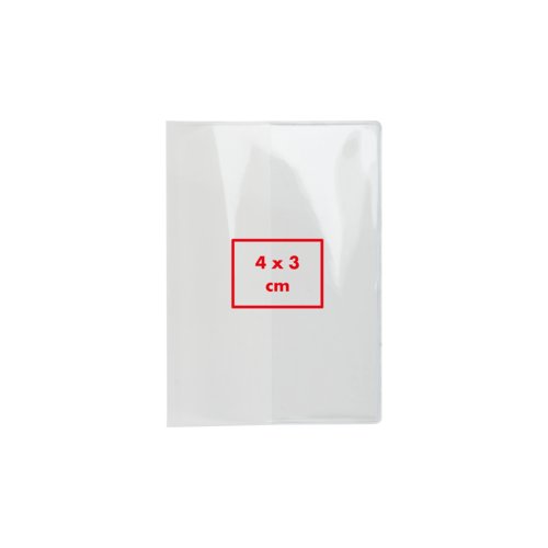 Transparent plastic passport holder.