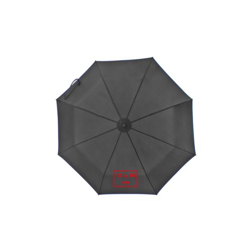 Black pocket umbrella with handle and automatic function.
